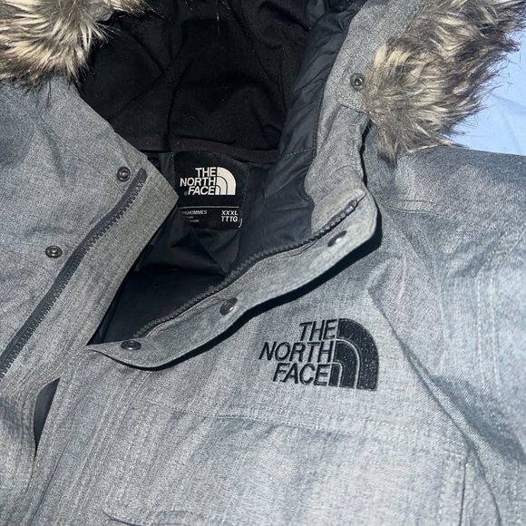 The North Face Charcoal Parka with Faux Fur Trim - Picture 3 of 7